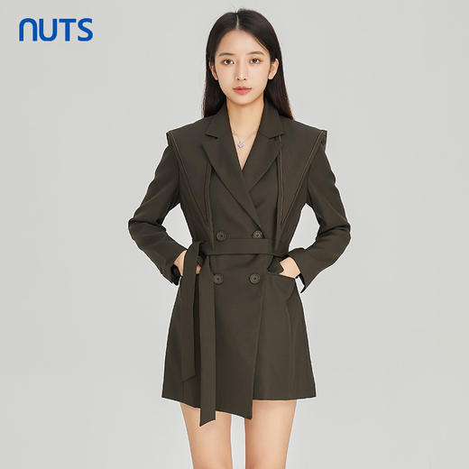 NUTS商场同款春秋季纯色时尚通勤气质休闲西装外套女315048052B 商品图3