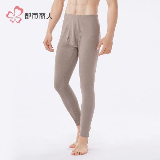 都市丽人保暖裤热卡丝双面男士单层打底裤中九分裤男裤FLH4A1 商品图2