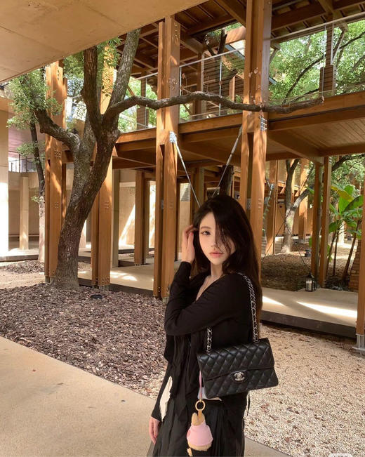 Chanel CF 小号 黑银 荔枝纹牛皮 斜挎包 商品图2