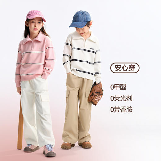 【学院风半开领毛衣】男女童半开领长袖针织衫冬季新款安奈儿童装EM544539 商品图2