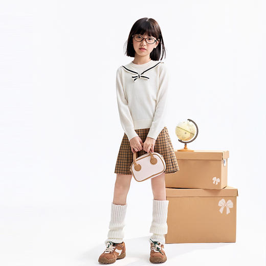 【实体店同款】女童长袖针织衫秋季新款安奈儿童装AG534131 商品图3