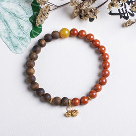 xy0524沉香+蜜蜡南红半山半水手串