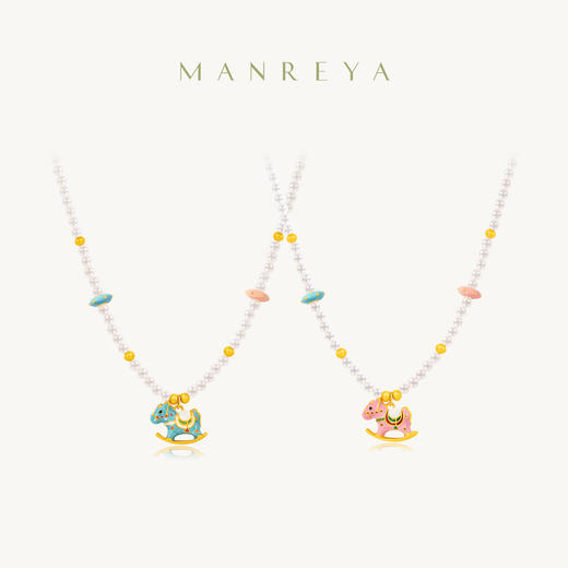 Manreya玛芮雅时光木马贝珠项链锁骨链女旋转木马珍珠项链 商品图8