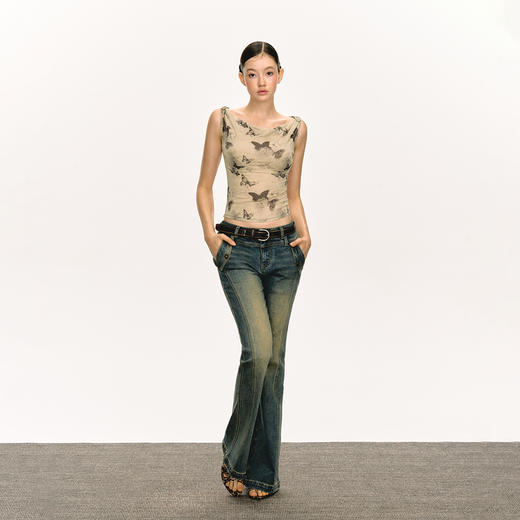 Ariseism美式复古辣妹蝴蝶印花吊带背心女2025夏季新款外穿上衣 商品图4