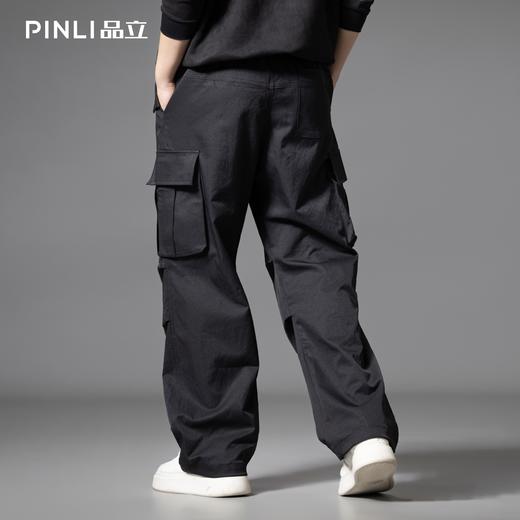 PINLI品立2025秋季新款男士户外多袋工装裤潮流百搭直筒休闲长裤GD253117020 商品图2