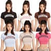 Ariseism 美式复古发泡logo露脐上衣2025夏季短款辣妹短袖t恤女 商品缩略图0