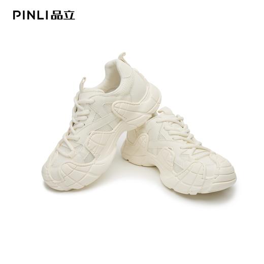 PINLI品立2025秋季新款男低帮鞋牛皮真皮网面鞋休闲运动老爹鞋潮D252121027 商品图2