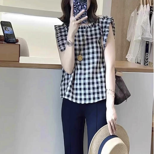 裁缝学苑AQ524后开叉花边小飞袖无袖衬衫纸样休闲裤套装女装裤子版型 商品图3