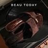 BeauToday 平底凉拖女款夏季真皮一字拖鞋外穿海边沙滩鞋 商品缩略图1