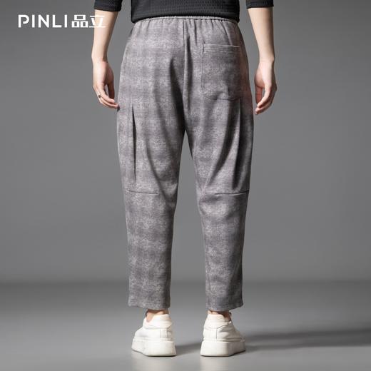 PINLI品立2025秋季新款复古渐变格子九分裤男潮牌百搭宽松休闲裤B253117030 商品图2