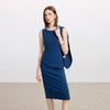 IWY/气质干练无袖连衣裙女高级感蓝色通勤西装内搭职业裙工作服Q1439 商品缩略图0