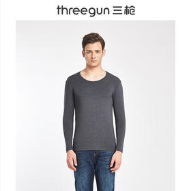 Threegun三枪 维耐寒薄加暖圆领男士打底衫-23085A921