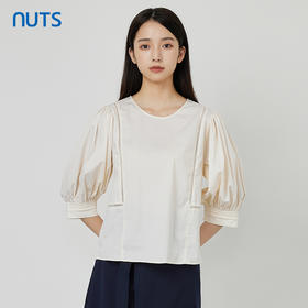 NUTS商场同款夏款时尚圆领气质宽松中袖套头衫女231012190B