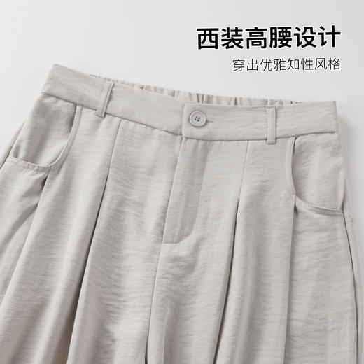 夏季薄款奶芙西装裤休闲裤女长裤女高腰收腹显腿长时尚百搭显瘦奶芙西装裤 商品图7