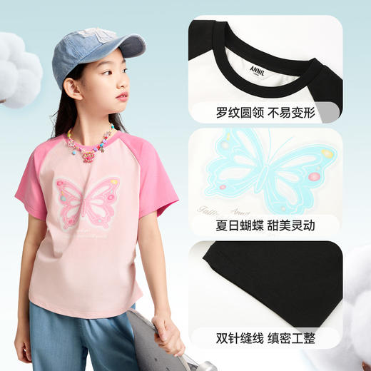 女童圆领短袖T恤夏季新款安奈儿童装EG521043 商品图4