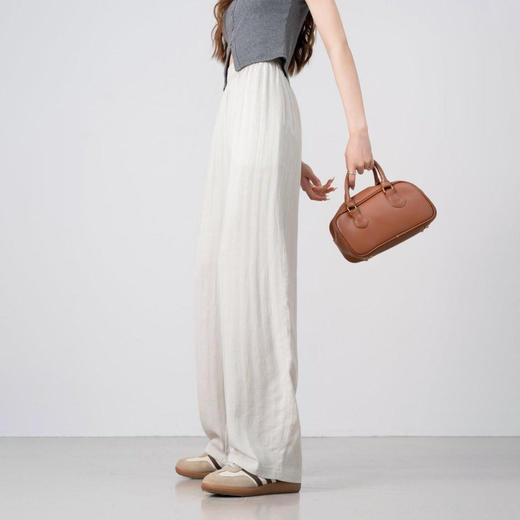 MUYANHUAN木言欢天丝亚麻鱼骨斜纹裤 | 凉感透气 垂顺丝滑 显瘦百搭 四色可选 商品图0