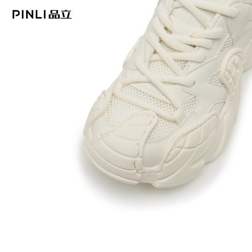 PINLI品立2025秋季新款男低帮鞋牛皮真皮网面鞋休闲运动老爹鞋潮D252121027 商品图3