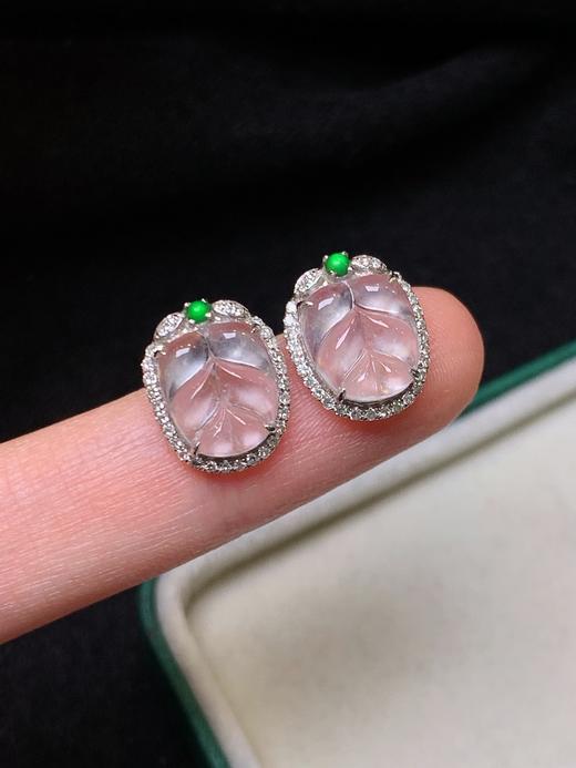 叶子翡翠耳钉 商品图1