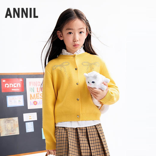 【实体店同款】女童针织开衫秋季新款安奈儿童装AG534132 商品图1