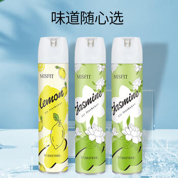 MISFIT空气清新剂370ml*3瓶柠檬茉莉除臭持久留香室内净化剂车用卫生间 /家庭清洁/纸品 /家庭环境清洁 /空气清新剂 商品图0