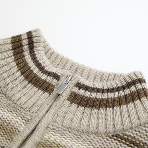 ROMI STUDIO“秋日氛围 ”羊毛混纺复古色纹宽松毛织外套RWCAS65338  商品图2