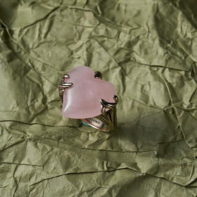 北京仓｜Goossens Paris-COEUR PRECIEUX-爱心 粉色石英 戒指［法国设计师］