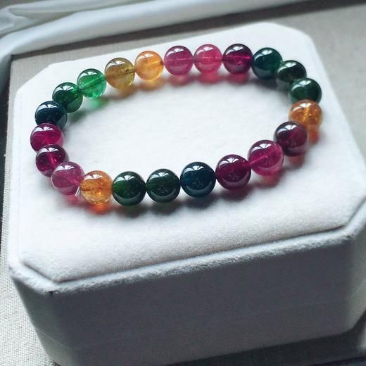 8.9mm单圈彩虹碧玺手串 商品图2