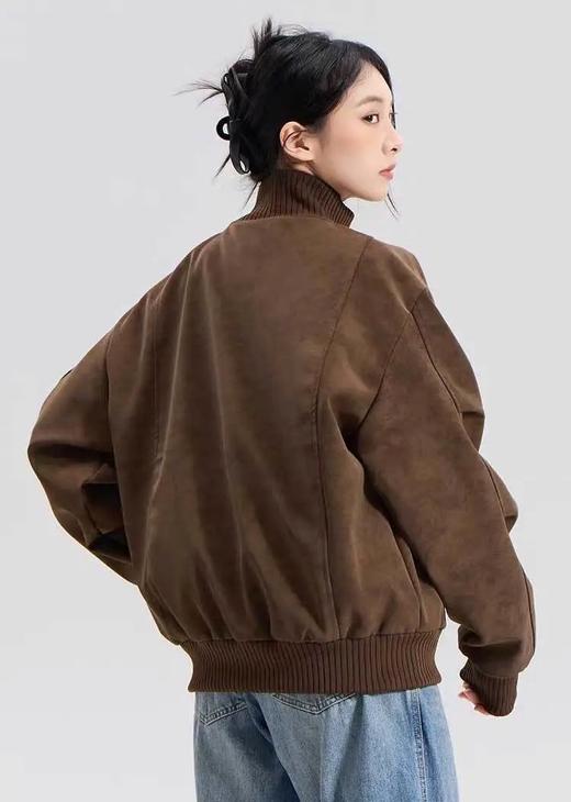 【质感不输真皮 防污防风有型】美拉德风机车风情侣超纤面料防污外套 商品图9