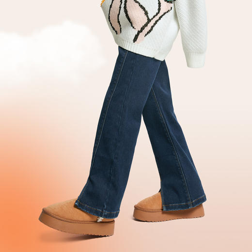 【蓄热加绒牛仔裤】女童全腰牛仔夹裤厚裤子冬季新款安奈儿童装EG546564 商品图1