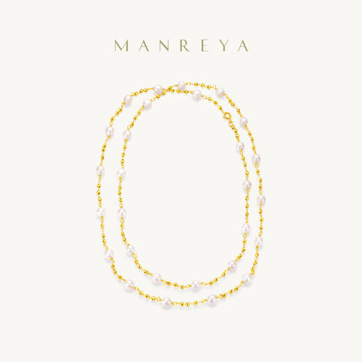Manreya玛芮雅层韵珠帘满天星长款双层叠戴珍珠项链高级感 商品图0