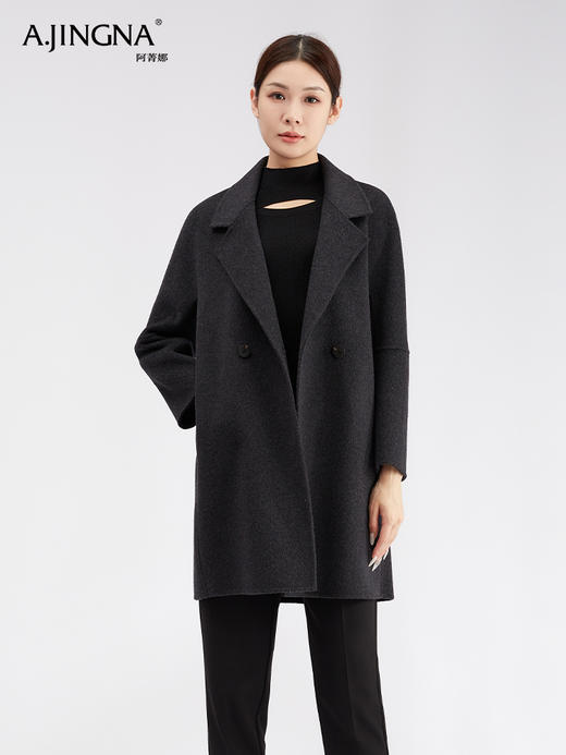 【商城同款】阿菁娜高端山羊绒中长款大衣F30D211029 商品图0