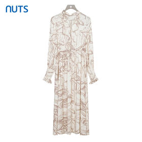 NUTS商场同款春秋季设计感高级气质宽松长袖连衣裙女313103127B
