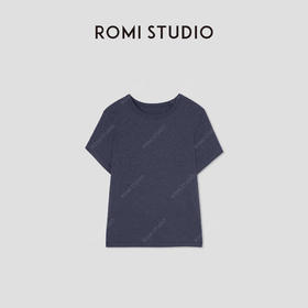 ROMI STUDIO“简约复古”舒适纯棉轻柔花纱圆领短袖T恤 RW24ASH0009