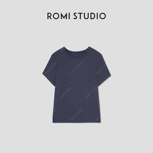 ROMI STUDIO“简约复古”舒适纯棉轻柔花纱圆领短袖T恤 RW24ASH0009 商品图0