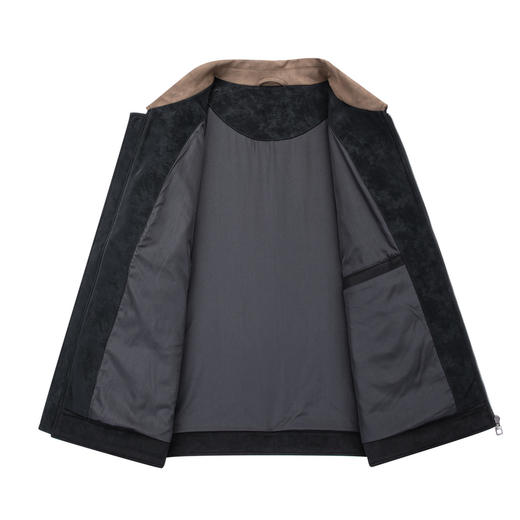 【仿麂皮绒】圣得西男士撞色翻领夹克2025年秋季新款复古百搭外套 商品图13