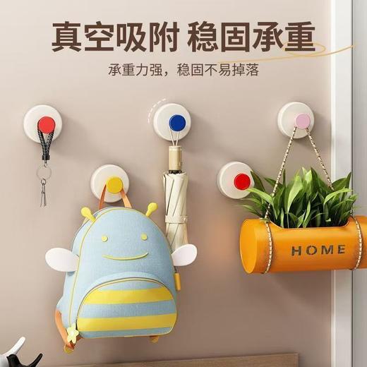 「多巴胺吸盘挂钩！高颜值」塑料免打孔浴室卫生间挂勾粘胶门后钥匙收纳整理置物架 商品图2