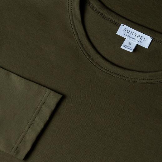 SUNSPEL男士经典款匹马棉圆领长袖T恤秋冬舒适透气 商品图4