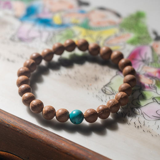 *自营*花香松香珀手串| 天然沉香檀香+多种花朵香气调配。单圈手串,款式可选。中式佛珠男女款绿松石蜜蜡配珠。黄玉兰玫瑰牡丹茉莉莲花桂花梅花百合安息香楠木粘粉龙脑 商品图2