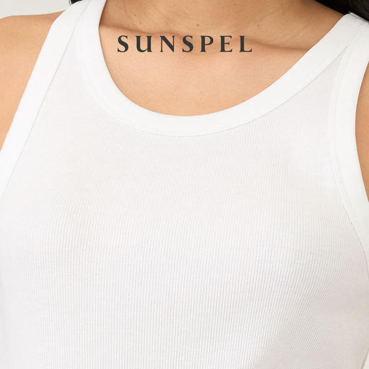 SUNSPEL女士经典款匹马棉罗纹打底背心春夏舒适简约 商品图4