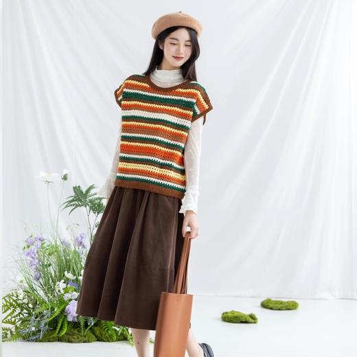 苏苏姐家复古条纹短袖手工diy编织钩针蕾丝线毛线团自制衣服材料包 商品图2