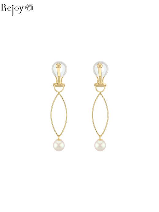 【天猫同款】若叶耳扣款-18K金Akoya珍珠耳夹 商品图3