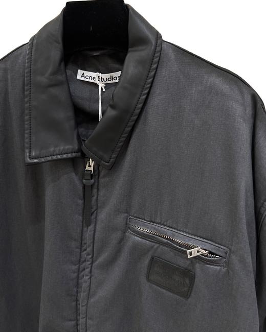 中性款皮领夹棉洗水夹克外套A00 商品图2