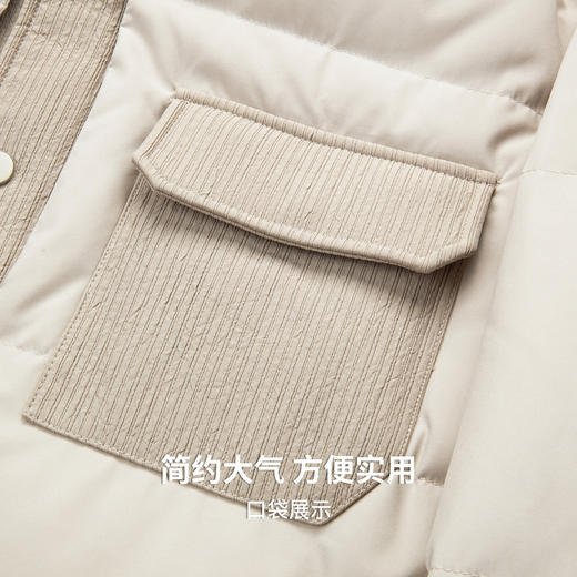 【含鸭绒】圣得西男士时尚夹克羽绒服2025秋新款轻暖舒适翻领外套 商品图9