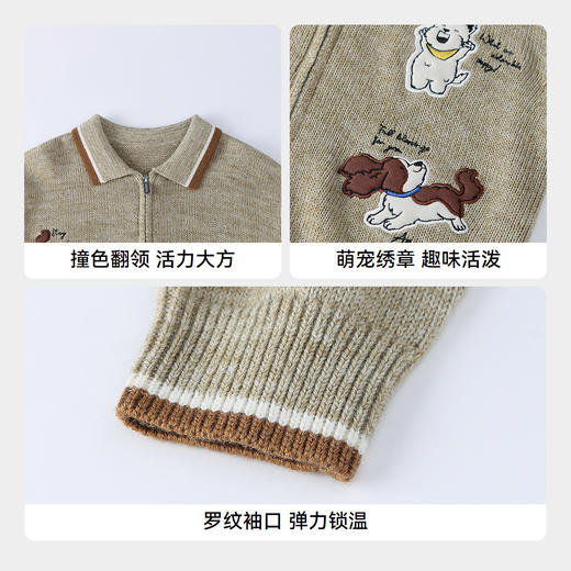 【实体店同款】男童翻领针织开衫秋季新款安奈儿童装XB534112 商品图4
