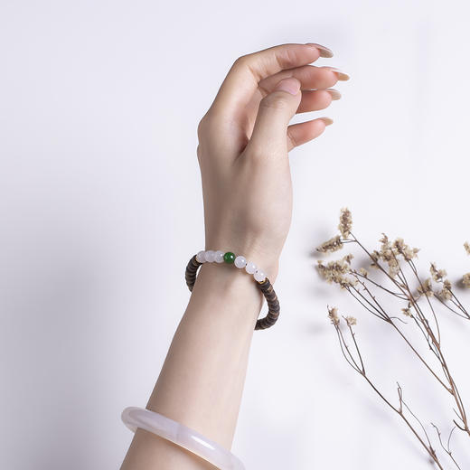 xy0520沉香+和田玉莲蓬子手串 商品图9