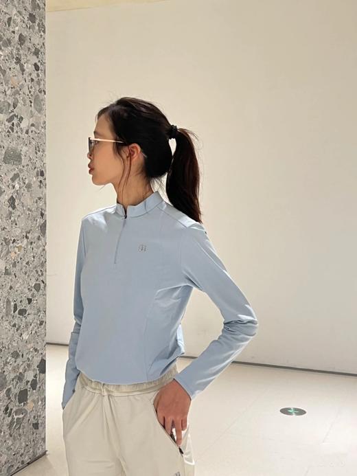 点此购买 可隆春秋季女款户外运动上衣露营半拉链长袖拉绒打底衫 qk 326861 商品图14