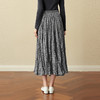 【严选】诗凡黎灰色细褶碎花半身裙2025秋新款灵动飘逸显瘦优雅气质中长裙7G8340981 商品缩略图4