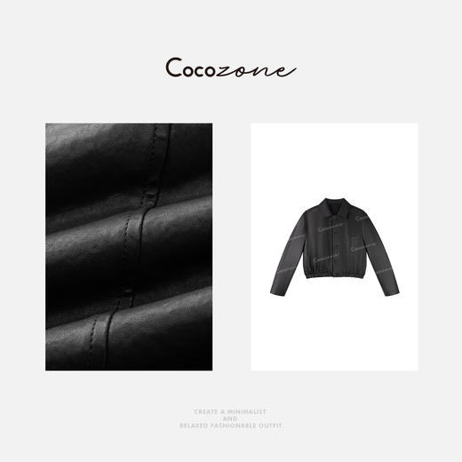 COCO ZONE 刘一一“纸皮皮衣”进口半植鞣绵羊皮翻领外套 CD2A1387 商品图2