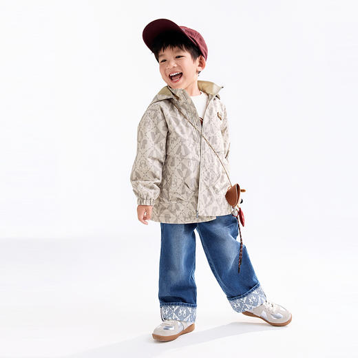 【实体店同款】男童中长款梭织外套冬季新款安奈儿童装XB545179 商品图3