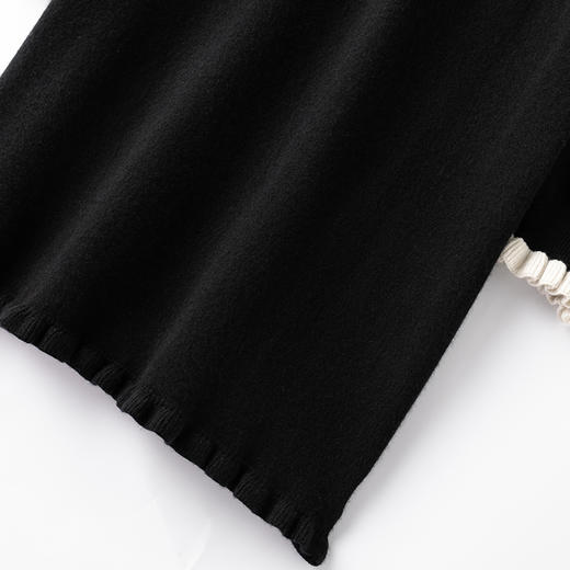 花仙女王 显瘦神器！木耳花边领山羊绒毛衣连衣裙女 商品图2